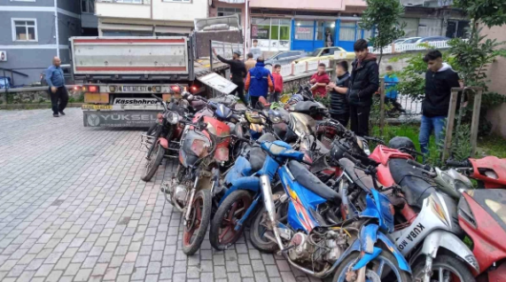 Ordu’da trafikten men edilen 25 motosiklet geri dönüşüm için MKE’ye gönderildi