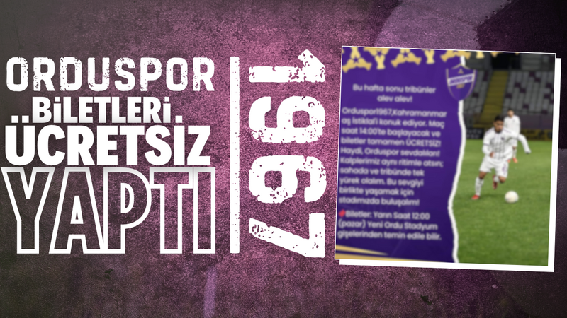 Orduspor 1967 Biletleri Ücretsiz Yaptı – Ordu Olay Gazetesi